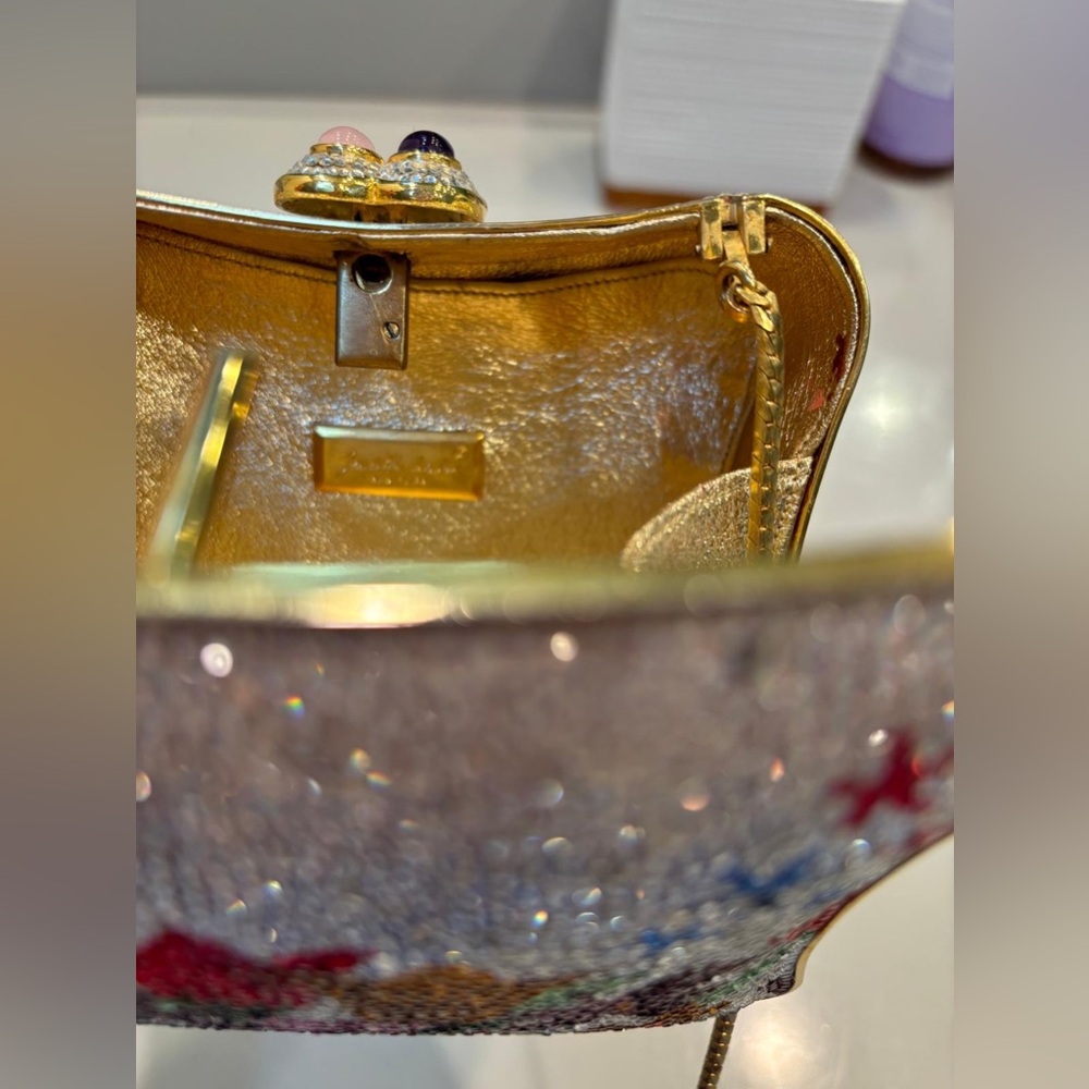 Judith Leiber silver and multicolor flower evening bag - Picture 6 of 6